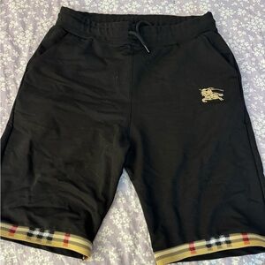 Burberry Black Athletic Shorts with Gold Accents